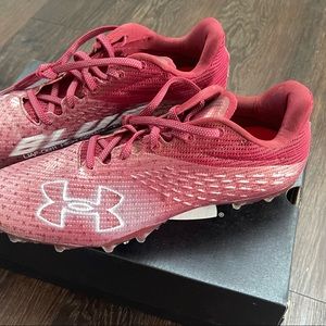 Under Armour Blur Smoke MC Cardinal/White Men's Football Cleat, Size 9